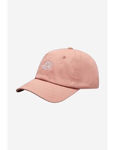 Памучна шапка с козирка Billionaire Boys Club в розово с апликация