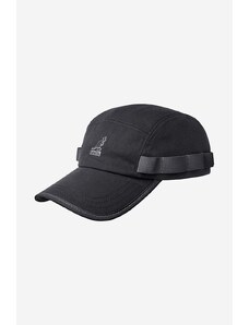 Памучна шапка с козирка Kangol Wax Utility 5 Panel в черно с апликация