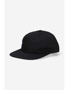 Памучна шапка с козирка PLEASURES в черно с апликация