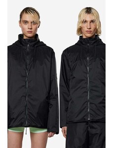 Яке Rains Fuse Jacket в черно преходен модел с уголемена кройка