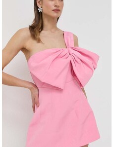 Рокля Bardot в розово къс модел със стандартна кройка