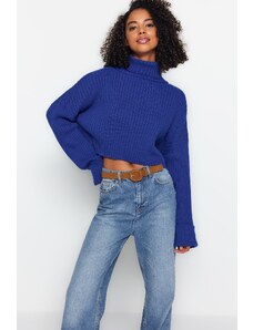 Trendyol Saks Crop Основен трикотажен пуловер