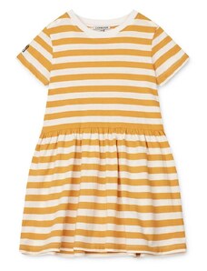 Детска рокля Liewood в жълто къс модел разкроен модел