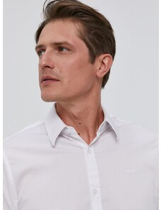 Риза Guess SUNSET мъжка в бяло с кройка по тялото класическа яка M1YH20 W7ZK1