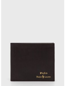 Кожен портфейл Polo Ralph Lauren мъжки в кафяво 405803865001