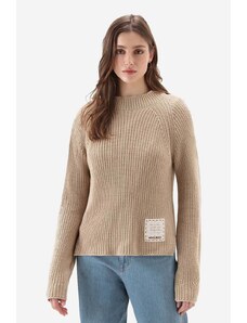 Памучен пуловер Woolrich Natural Dyeing в бежово