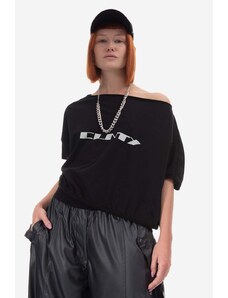 Памучна тениска Rick Owens Knit в черно с принт