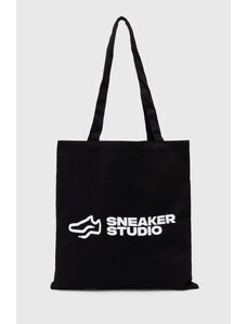 Памучна чанта SneakerStudio в черно