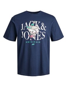 JACK & JONES Тениска нейви синьо / пъстро