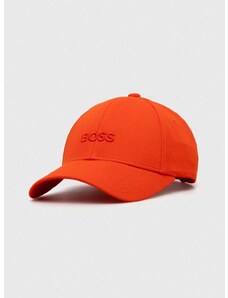 Памучна шапка с козирка BOSS в оранжево с апликация 50495441