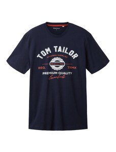TOM TAILOR Тениска нощно синьо / оранжево / бяло
