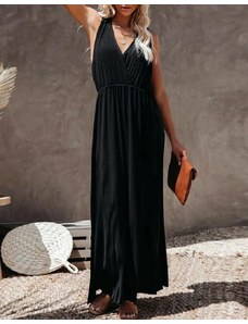 Creative Дълга дамска рокля в черно - код 73041