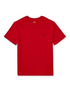 Детска памучна тениска Polo Ralph Lauren в червено с изчистен дизайн
