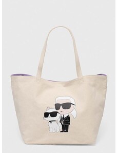 Памучна чанта Karl Lagerfeld в бежово