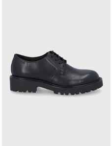 Кожени половинки обувки Vagabond Shoemakers дамски в черно с равна подметка