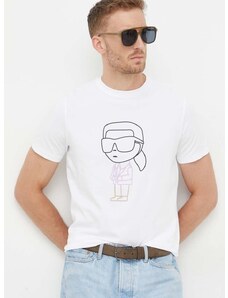 Тениска Karl Lagerfeld в бяло с принт