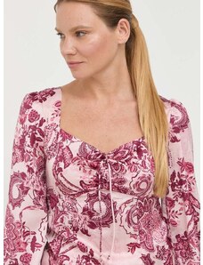 Блуза Guess в розово с изчистен дизайн