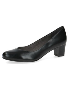 Дамски обувки на среден ток Caprice естествена кожа черни