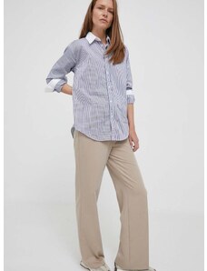 Памучна риза Polo Ralph Lauren дамска със стандартна кройка с класическа яка