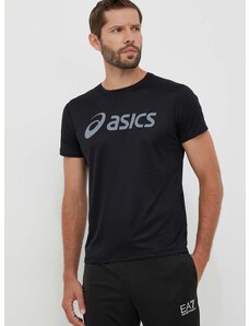 Тениска за бягане Asics в черно с принт