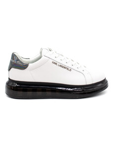 KARL LAGERFELD M Sneakers Lo Lace Lthr KL52625 010-white lthr w/black