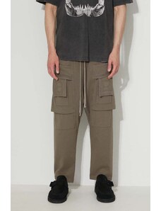 Памучен панталон Rick Owens в сиво със стандартна кройка
