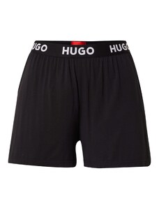 HUGO Панталон пижама черно / бяло