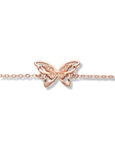 Marilyn Сребърна гривна - Розова пеперуда