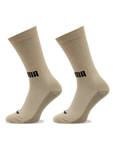 Комплект 2 чифта дълги чорапи мъжки Puma Men Front Logo Crew 2P 938010 Beige Combo 03