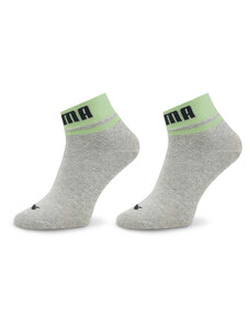 Комплект 2 чифта дълги чорапи мъжки Puma Unisex New Heritage Quarter 2P 938021 Grey Melange / Mint 04