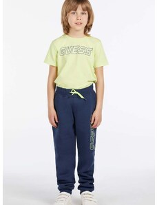 Детски спортен панталон Guess в тъмносиньо с принт