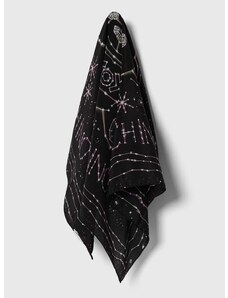 Копринено шалче Moschino в черно с десен