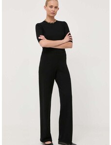 Панталон Max Mara Leisure в черно със стандартна кройка, с висока талия