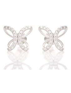 Marilyn Сребърни обеци - Бляскави пеперуди