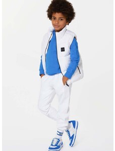 Детски спортен панталон BOSS в бяло с изчистен дизайн