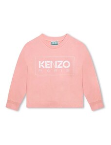 Детски суичър Kenzo Kids в розово с принт