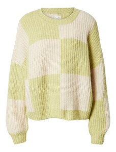 BILLABONG Пуловер светлозелено / бял памук
