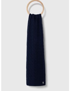 Памучен шал Polo Ralph Lauren в тъмносиньо с изчистен дизайн