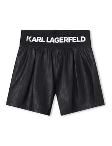 Детски къси панталони Karl Lagerfeld в черно с десен
