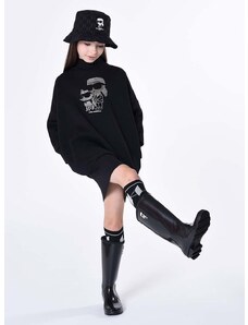 Детски гумени ботуши Karl Lagerfeld в черно