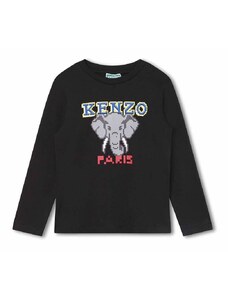 Тениска Kenzo Kids в черно с принт