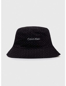 Памучна капела с две лица Calvin Klein в черно от памук
