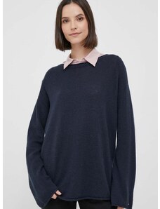 Вълнен пуловер Tommy Hilfiger дамски в тъмносиньо