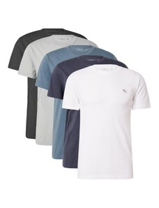 Abercrombie & Fitch Тениска небесносиньо / светлосиво / черно / бяло