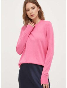 Пуловер BOSS дамски в розово от лека материя