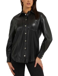 GUESS Риза Ls Carola Faux Leather Shirt W3YH57WF8Q0 jblk jet black a996