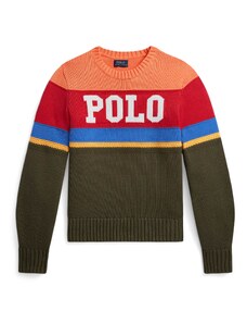 Polo Ralph Lauren Пуловер маслина / оранжево / червено / винено червено