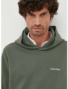 Суичър Calvin Klein в зелено с качулка изчистен дизайн K10K109927