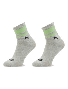 Комплект 2 чифта дълги чорапи мъжки Puma Unisex Heritage 938022 Grey Melange / Mint 04