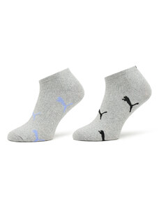 Комплект 2 чифта къси чорапи дамски Puma Women Cat Logo Sneaker 2P 938004 Grey Melange / Purple 03